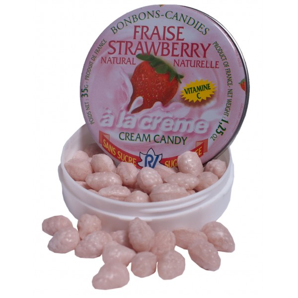 Pastilles fraise à la crème sans sucre