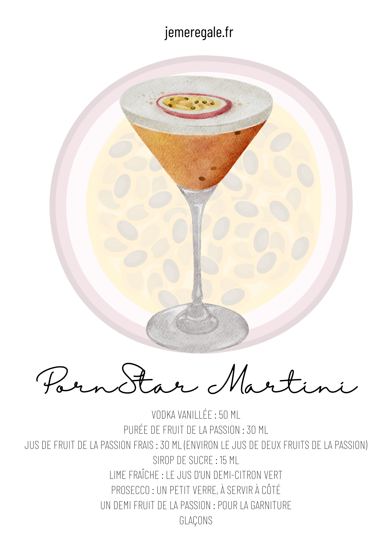 Recette du pornstar martini en image